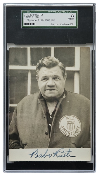 Babe Ruth 1940 Signed Photograph (SGC & JSA)