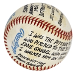 Bob Cain Signed “Story Baseball” Pitched to Midget Eddie Gaedel
