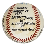 Bob Cain Signed “Story Baseball” Pitched to Midget Eddie Gaedel