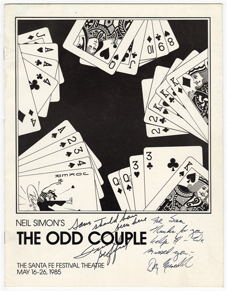 “The Odd Couple” Program Signed by Frank Gifford and Don Meredith as Cast Members