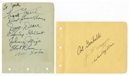 Dizzy Dean, Joe DiMaggio and 9 Others Signed Album Pages