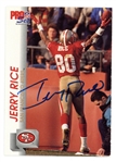 Jerry Rice Signed 1992 NFL Pro Set Card #651
