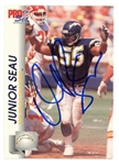 Junior Seau Signed 1992 NFL Pro Set Card #643