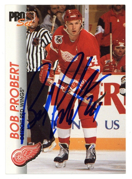 Bob Probert Signed 1992 Hockey Pro Set Card #46