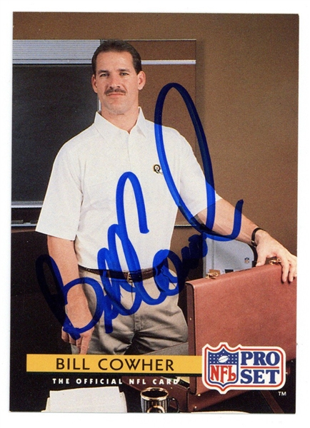 Bill Cowher HC Signed 1992 NFL Pro Set Card #306