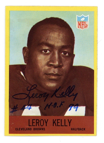 Leroy Kelly Signed 1967 Philadelphia Rookie Card #43