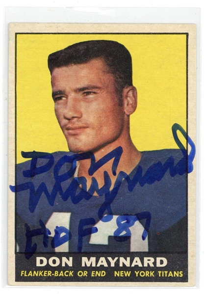 Don Maynard Signed 1961 Topps Rookie Card #150