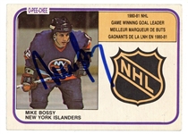 Mike Bossy Signed 1981 O-Pee-Chee Card #388