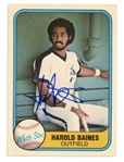 Harold Baines Signed 1981 Fleer Rookie Card #346