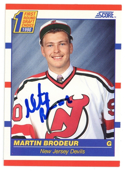Martin Brodeur Signed 1990 Score Rookie Card #439