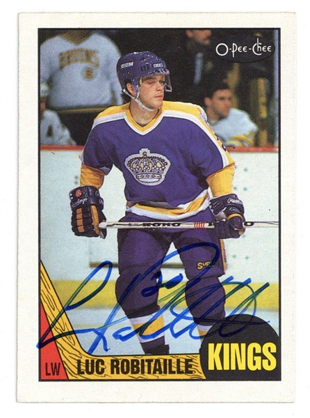 Luc Robitaille Signed 1987 O-Pee-Chee Rookie Card #42