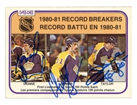 Dionne/Simmer/Taylor Triple Signed 1981 Record Breakers O-Pee-Chee Card #391