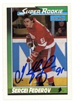 Sergei Fedorov Signed 1991 Super Rookie Topps Card #8