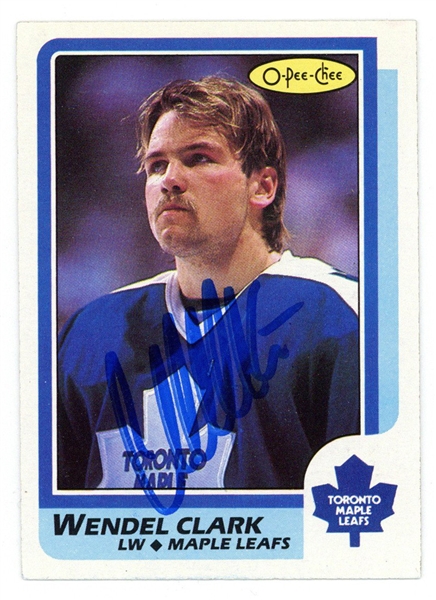 Wendel Clark Signed 1986 O-Pee-Chee Rookie Card #149