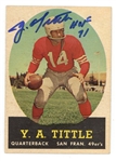 Y.A. Tittle Signed 1958 Topps Card #86