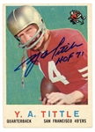 Y.A. Tittle Signed 1959 Topps Card #130