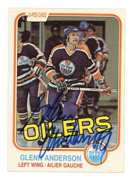 Glenn Anderson Signed 1981 O-Pee-Chee Rookie Card #108