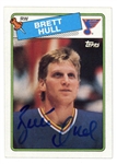 Brett Hull Signed 1988 Topps Rookie Card #66