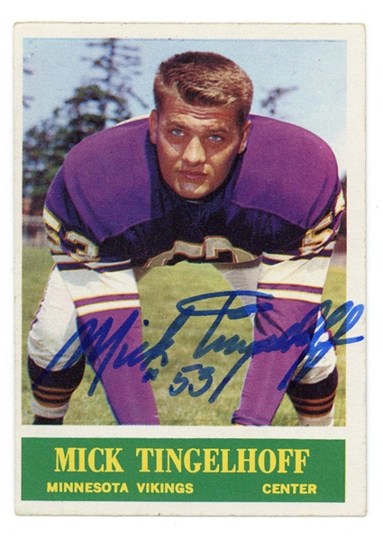 Mick Tingelhoff Signed 1964 Philadelphia Rookie Card #110