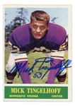 Mick Tingelhoff Signed 1964 Philadelphia Rookie Card #110