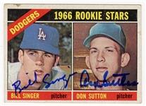 Bill Singer & Don Sutton Signed 1966 Topps Rookie Stars Card #288