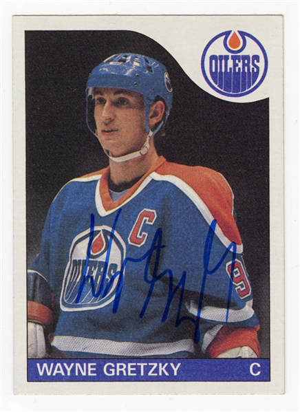 Wayne Gretzky Signed 1985 Topps Card #120 (JSA)