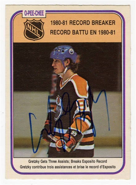 Wayne Gretzky Signed 1981 O-Pee-Chee Card #392 (JSA)