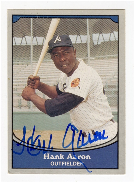 Hank Aaron Signed 1990 Pacific Legends Baseball Card #1