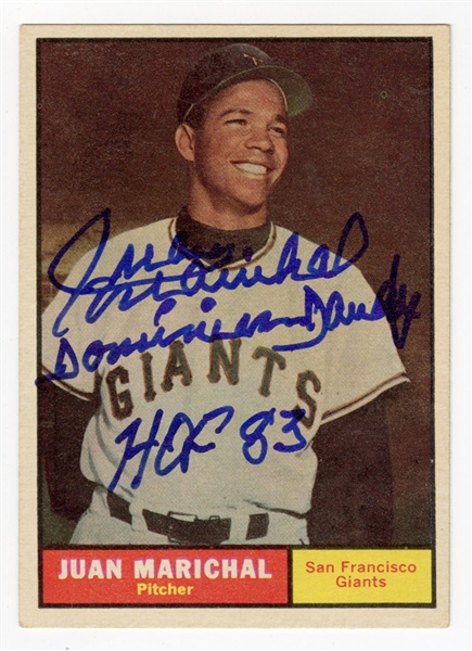 Juan Marichal Signed 1961 Topps ROOKIE Card #417