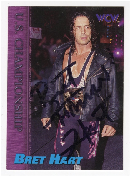 Bret Hart Signed 1998 Topps WCW Card #70