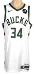 Giannis Antetokounmpo Jan. 8, 2024 (Photo-Matched) Game-Used & Signed Bucks Home Jersey 25 Point Triple Double (RGU, JSA & Jason Terry Collection)