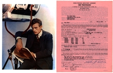 James Dean Rare Signed "Crime Syndicate" 1952 CBS Television Contract (JSA)