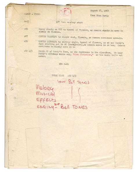 The Beatles / Ringo Starr Working Script For “Candy”