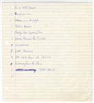 Tupac Shakur Handwritten Concert Setlist (JSA)