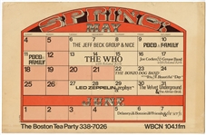 The Boston Tea Party Concert Poster for May 1969 Including Led Zeppelin & The Who