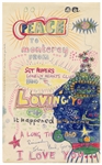 The Beatles Signed Original Hand Drawn Artwork “Peace to Monterey” For The 1967 Monterey Pop Festival With “Sgt. Peppers Lonely Hearts Club Band” Handwritten Lyrics (Caiazzo)