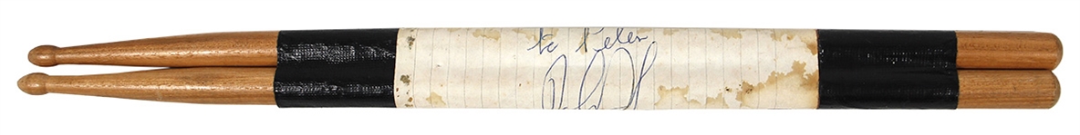 John Bonham 1979 Owned & Stage Used Drumsticks Wrapped in Autographed Handwritten Note (REAL)