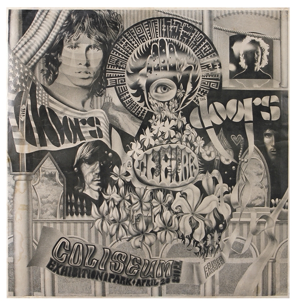 The Doors Original 4/20/1968 Coliseum Exhibition Park Concert Poster