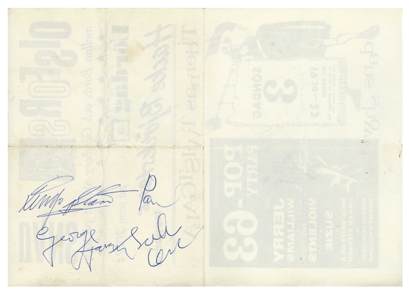 The Beatles 1963 Signed Handbill Boras