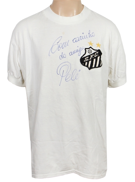 Pele 1970-1971 Santos Match Worn & Signed Jersey