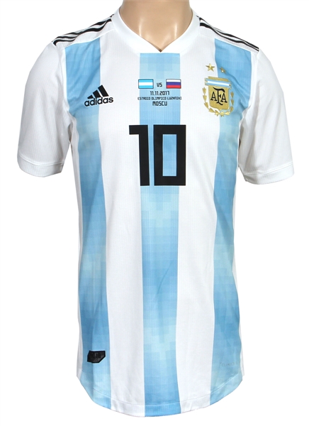 Lionel Messi 11/11/2017 Match Issued Argentina National Team Primary Jersey vs. Russia (AFA Employee Provenance)