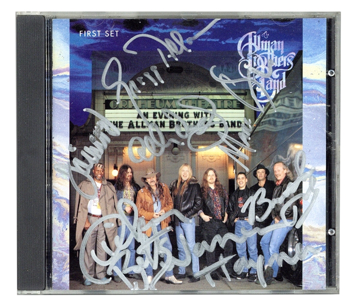 Allman Brothers Band Signed “An Evening with the Allman Brothers Band: First Set” CD Cover (REAL)