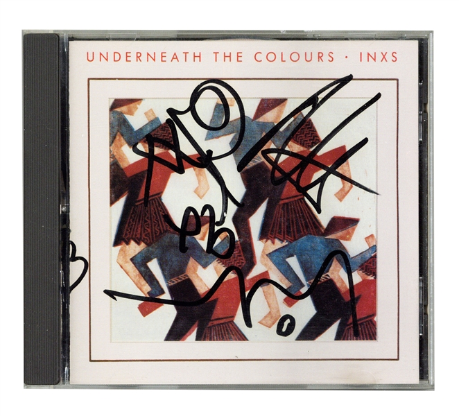 INXS Signed “Underneath the Colors” CD Cover (REAL)