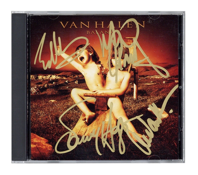 Van Halen Band Signed “Balance” CD Cover (REAL)