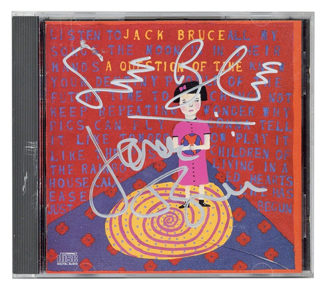 Jack Bruce & Ginger Baker Signed “A Question of Time” CD Cover