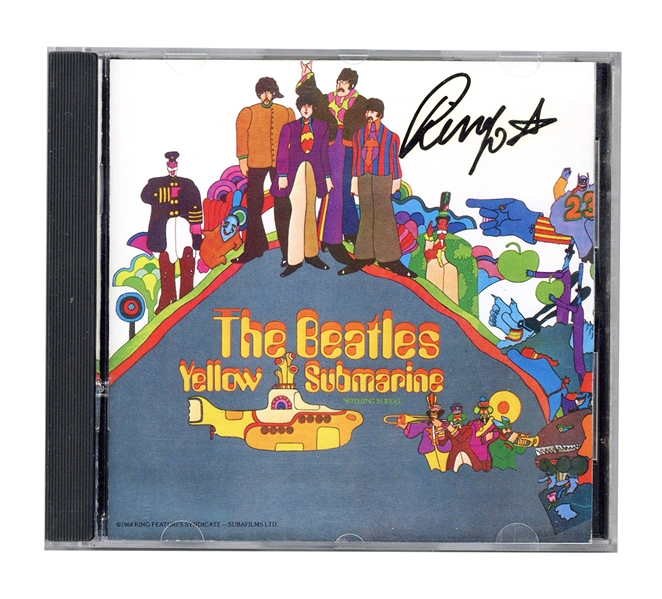 The Beatles Ringo Starr Signed “Yellow Submarine” CD Cover (REAL)