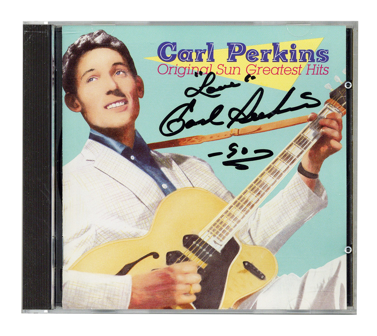 Lot Detail - Carl Perkins Signed “Original Sun Greatest Hits” CD Cover