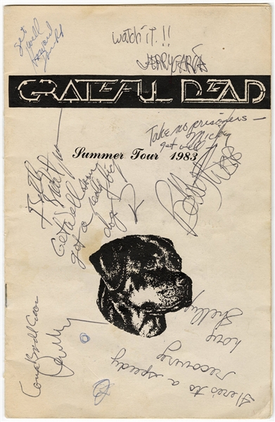 Grateful Dead Signed 1983 Summer Tour Itinerary (REAL)