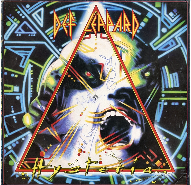 Def Leppard Incredibly Rare Band Signed “Hysteria” Album with Steve Clark (REAL)