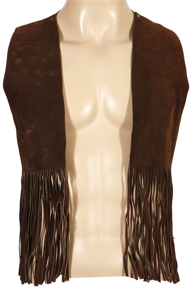 Grace Slick Stage Worn & Owned Custom Brown Suede Leather Fringe Vest